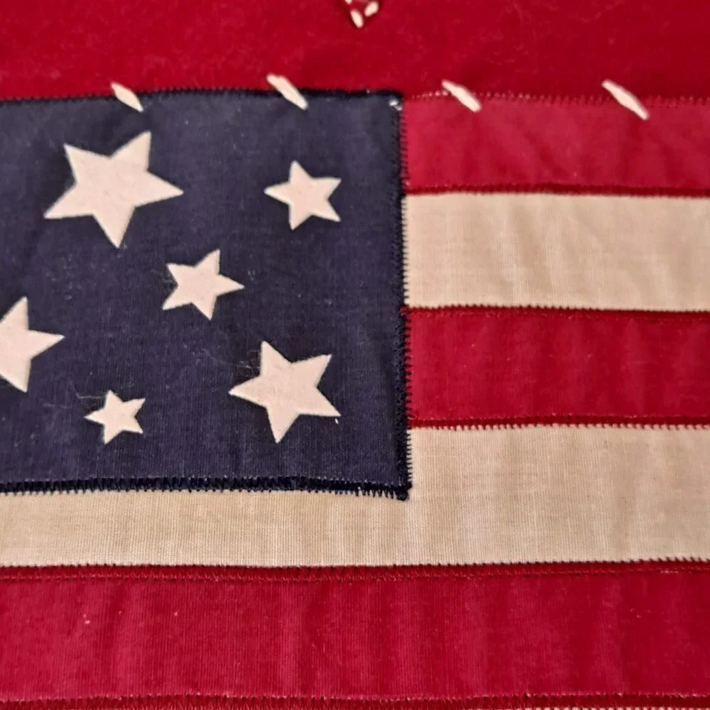 Patriotic American Flag Placemats and Highball Glasses, set of 4 of each, EUC